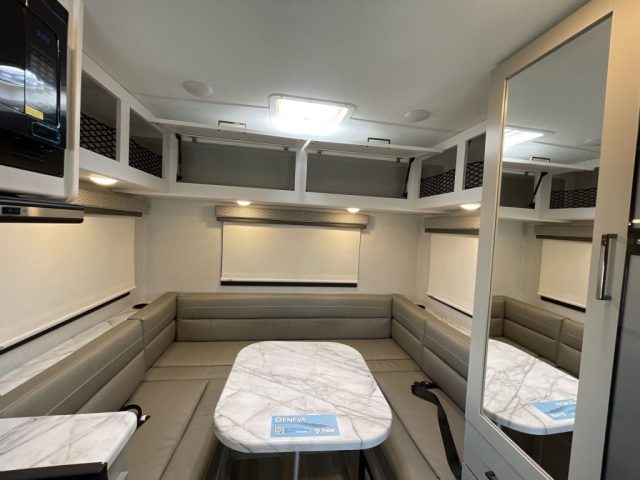 Cheapest class C rv seating area and bed